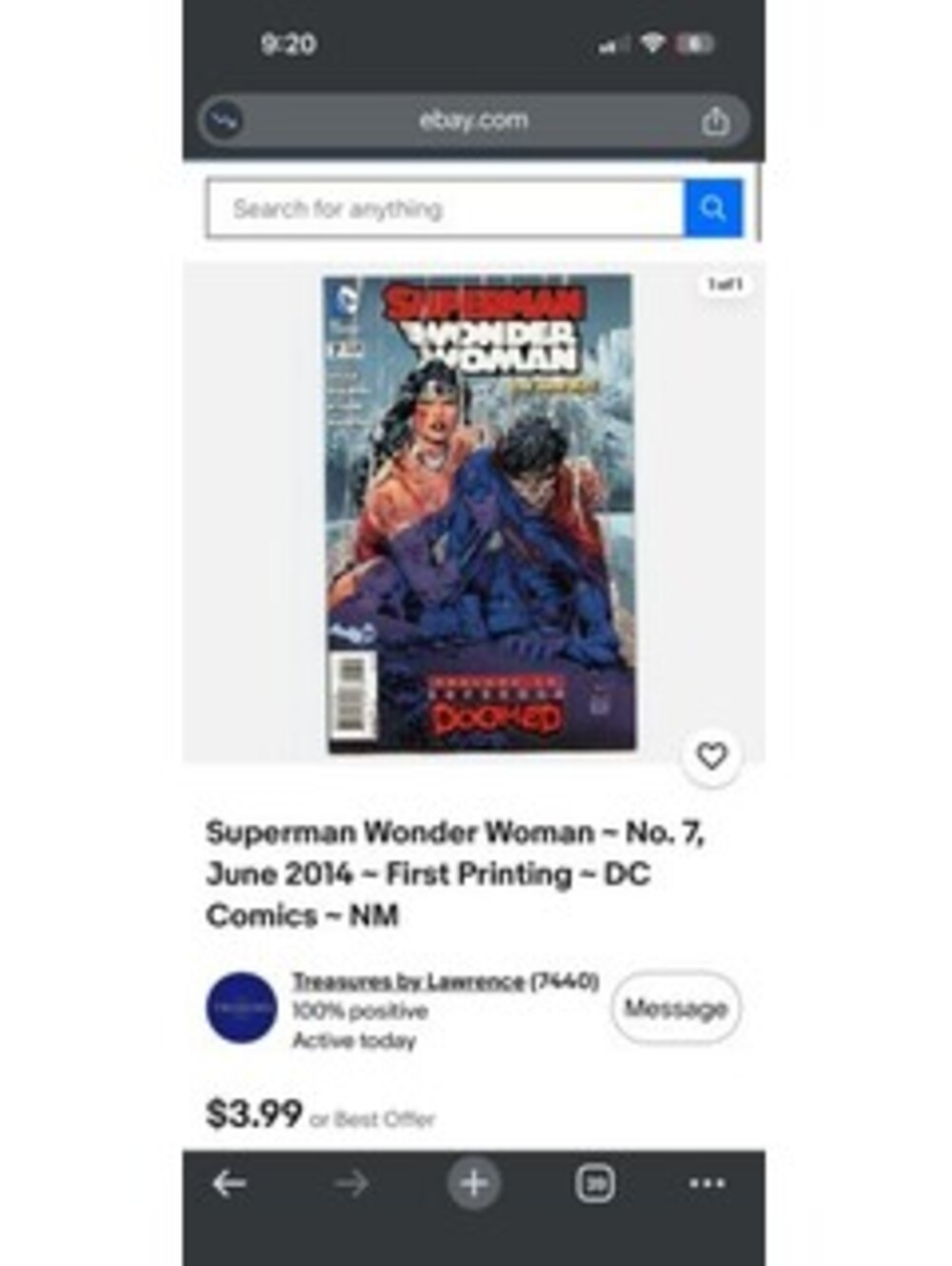Superman Wonder Woman No. 7 June 2014 First Printing Comic Book NM